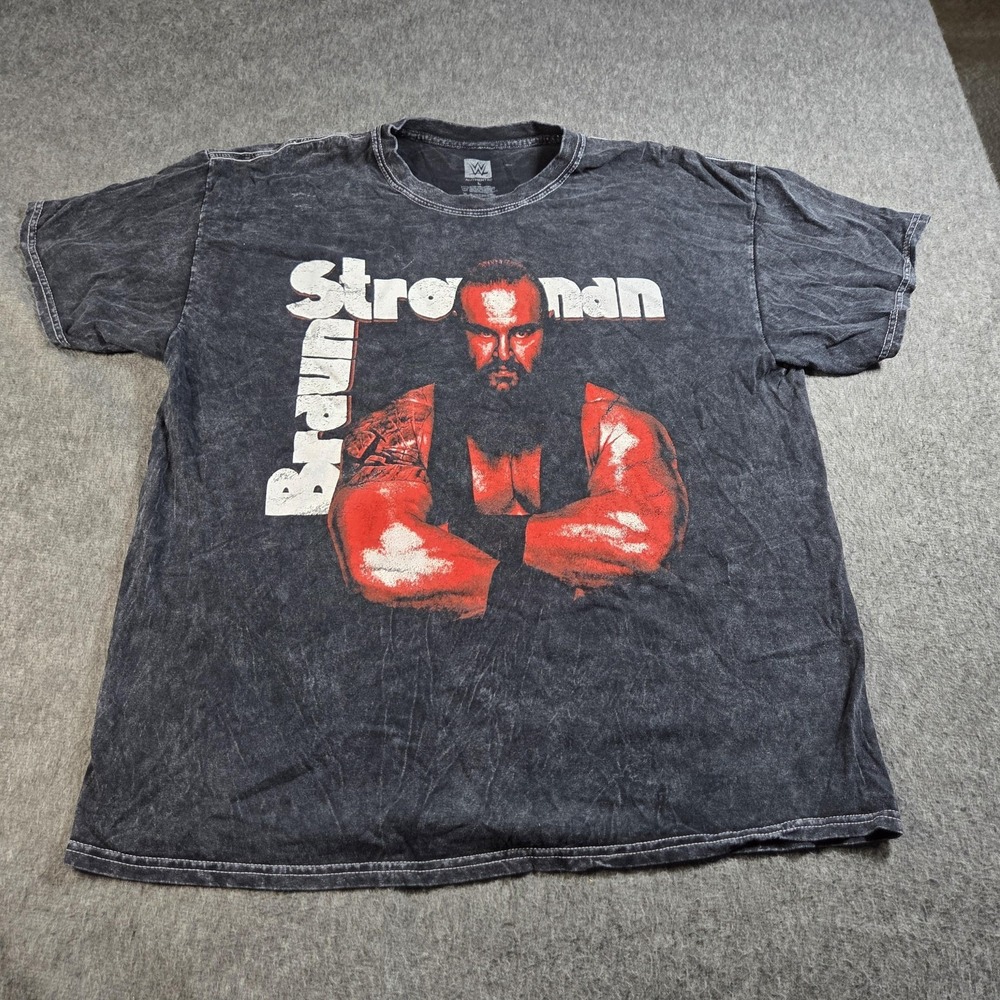 Braun Strowman Shirt Mens Large WWE Wrestling Black Graphic Tee T-Shirt Adult